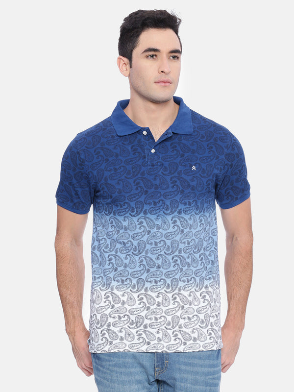 Men's Royal Blue AOP Polo T-Shirt